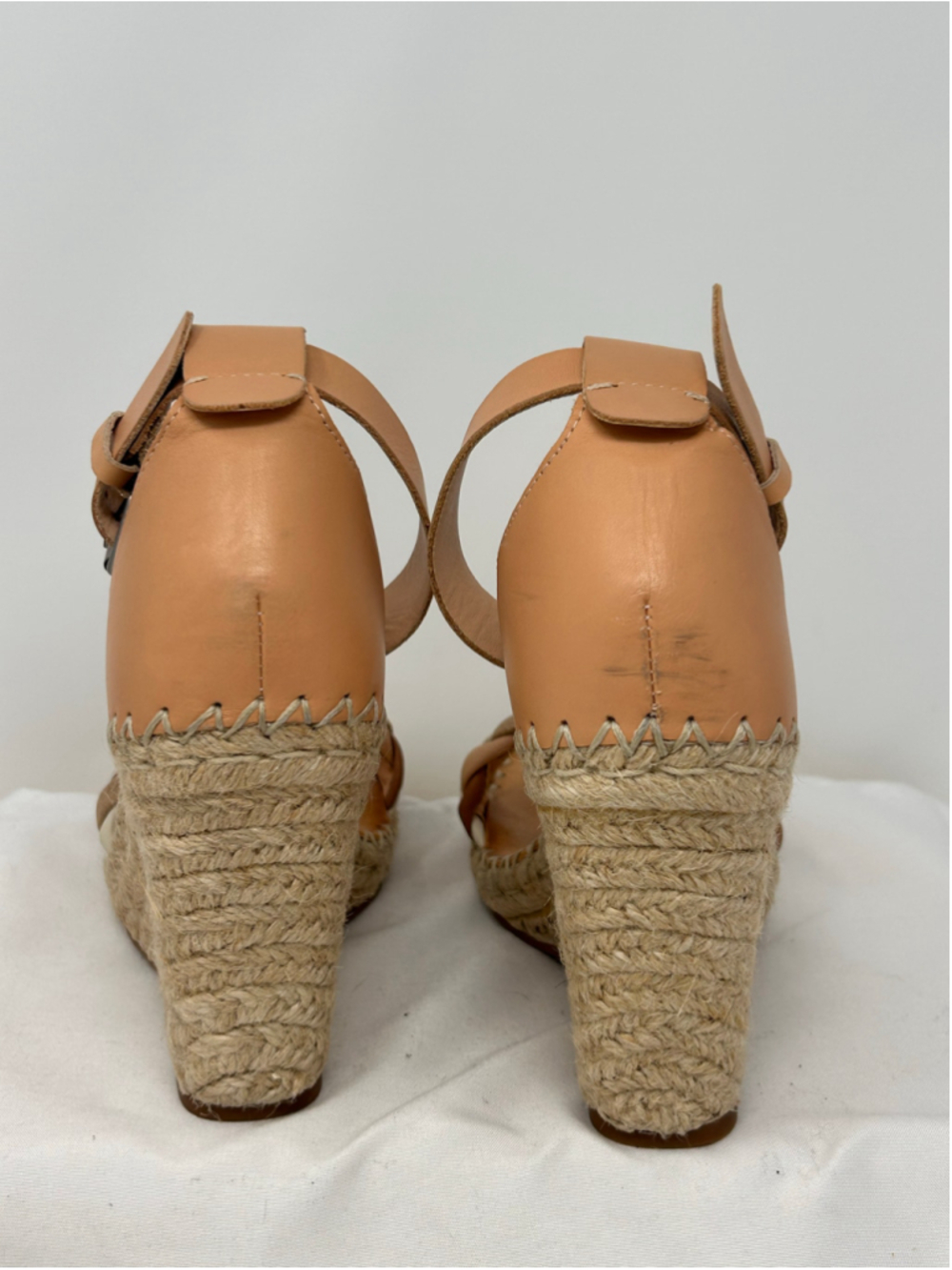 Dolce Vita Braided Espadrille Wedge Sandals Tan Leather Ankle Strap 8 - Picture 5 of 10